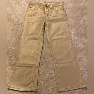 Pilcro and the Letterpress Gold Flare Wide Leg Jeans